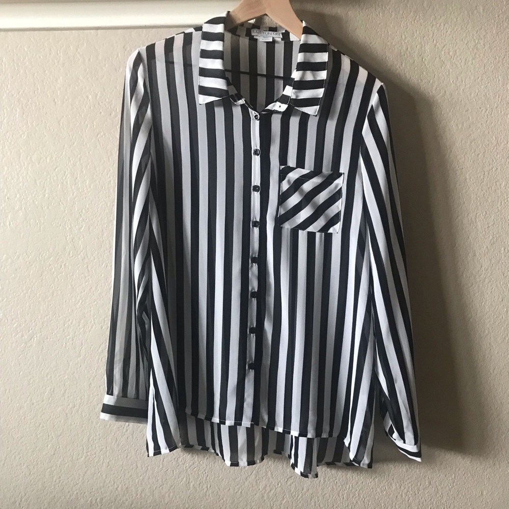 Cotton On Striped collard shirt